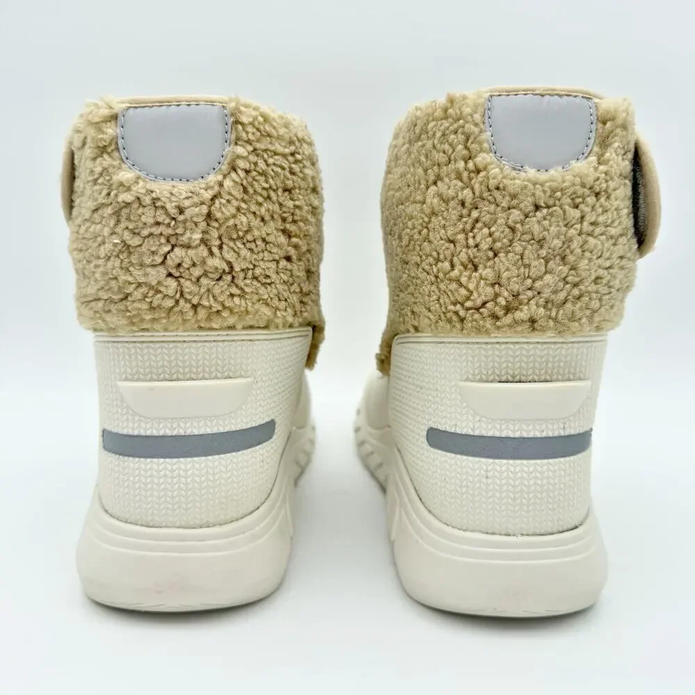Hunter Kids Intrepid Strap Dtl Boucle Snow Boot US 5 EU 36 White Tan EUC